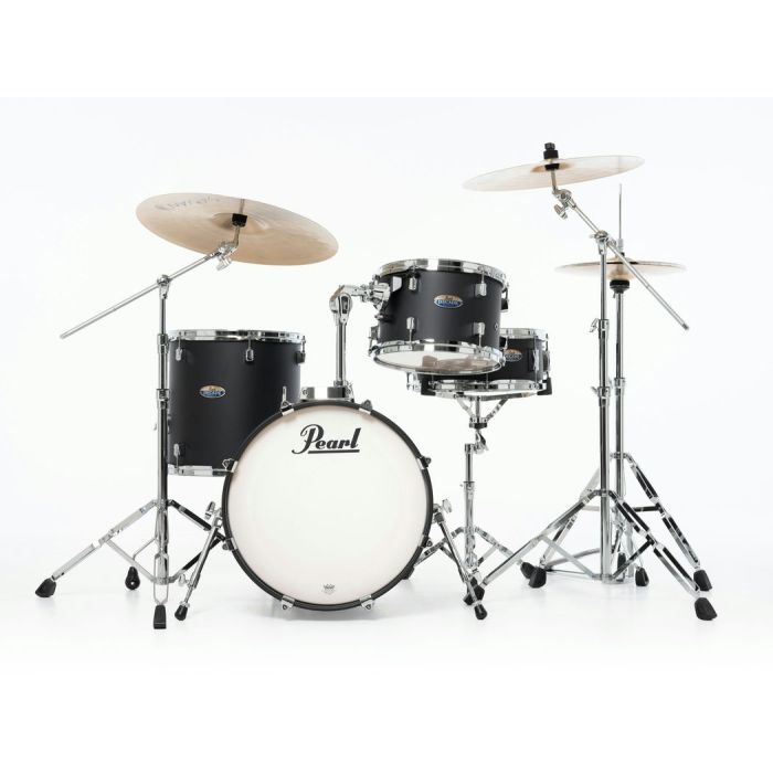 Pearl Decade Maple 4 Piece Drum Kit 18" inc HWP-834 Satin Slate Black front