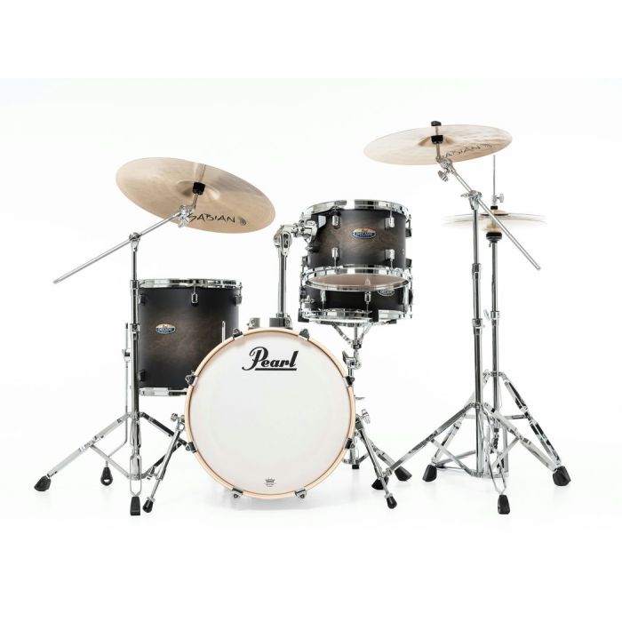 Pearl Decade Maple 4 Piece Drum Kit 18" inc HWP-834 Satin Black Burst front