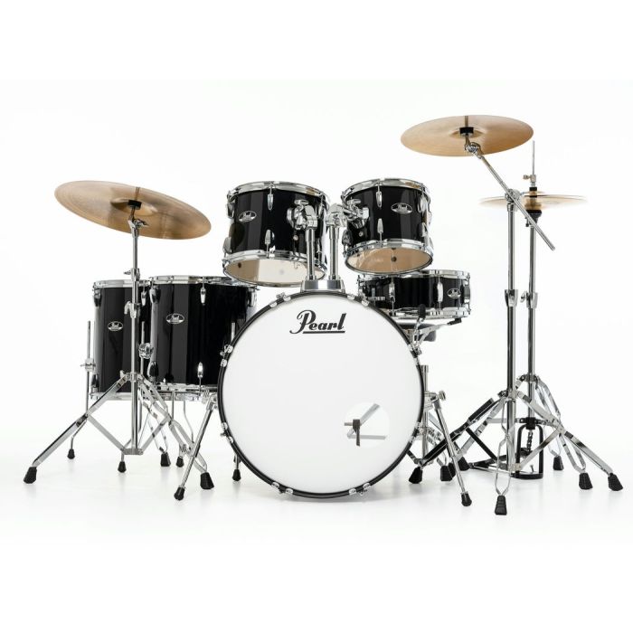 Pearl Roadshow 6 Piece 22" Drum Kit inc HW and Sabian 3 Piece Solar Cymbals Jet Black front