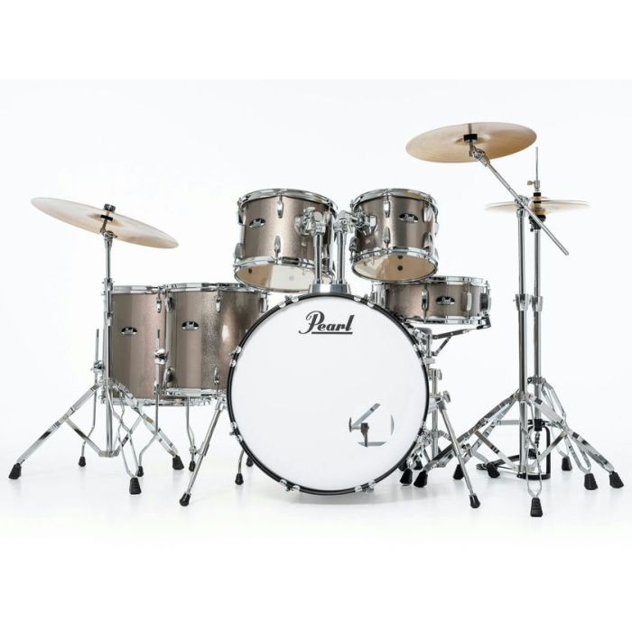 Pearl Roadshow 6pc 22" Drum Kit inc HW and Sabian 3 Piece Solar Cymbals Bronze Metallic front