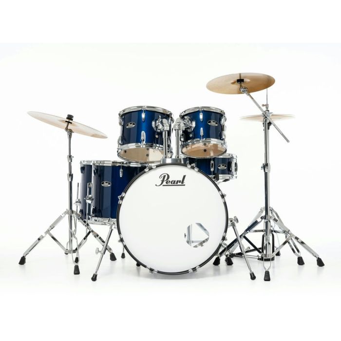 Pearl Roadshow 6pc 22" Drum Kit inc HW and Sabian 3 Piece Solar Cymbals Royal Blue Metallic front