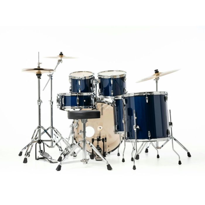 Pearl Roadshow 6pc 22" Drum Kit inc HW and Sabian 3 Piece Solar Cymbals Royal Blue Metallic back