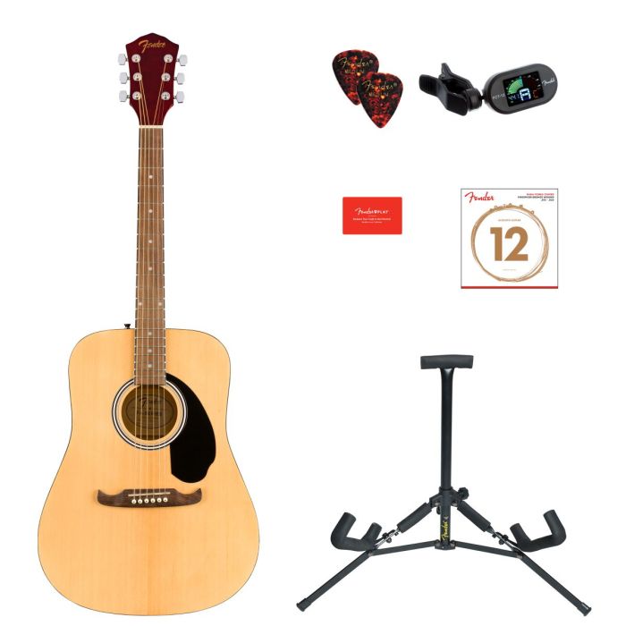 Fender FA-125 Dreadnought Acoustic Pack WN, Natural front view