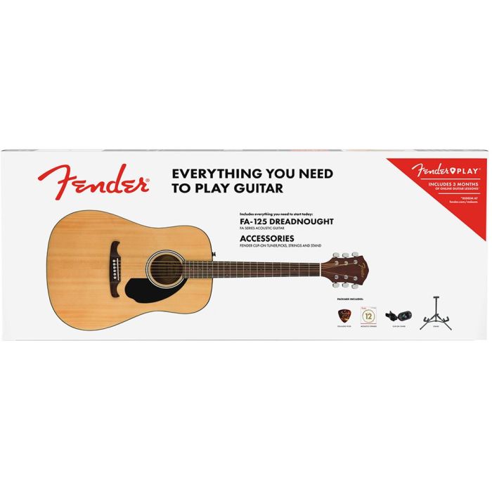 Fender FA-125 Dreadnought Acoustic Pack WN, Natural boxed