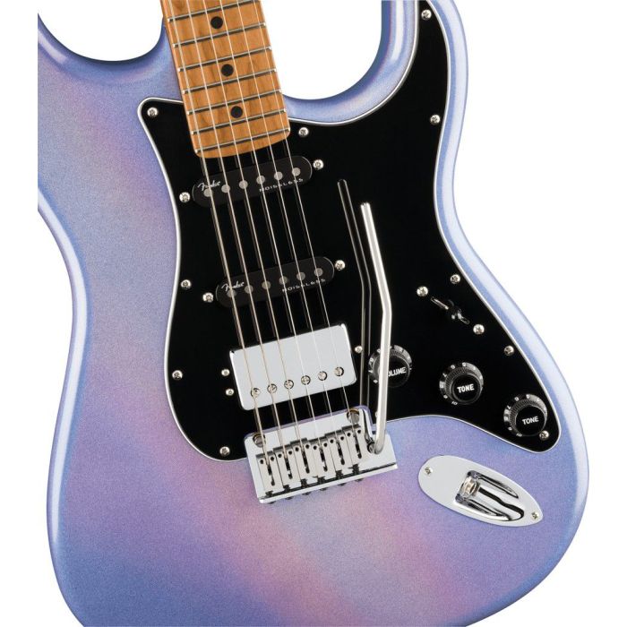 Fender 70th Anniv Ultra Stratocaster HSS Mn Amethyst, angled view