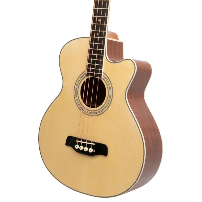 Ferndale AB2-E-N Electro-Acoustic Bass Natural body angled view