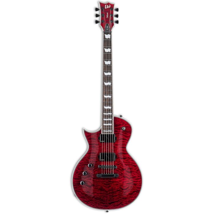 ESP EC-1000 STBC LH Electric Guitar, See-Thru Black Cherry front view