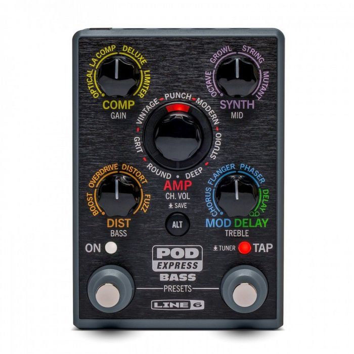 Line 6 POD Express Bass Amp And Effects Processor top-down view