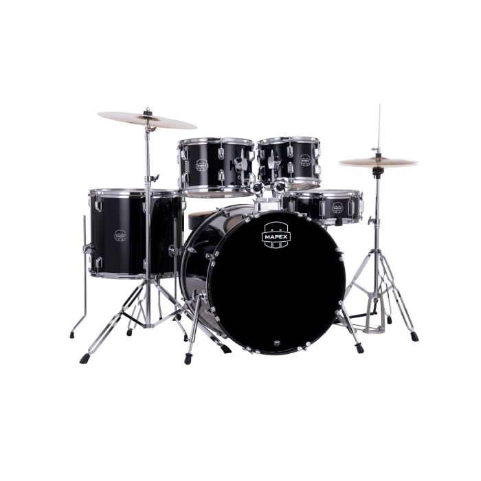 Mapex Comet Series Dark Black Kit 22" Inc Hardware, Drum Throne and Cymbals front