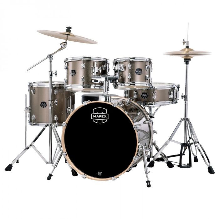 Mapex Venus Series Copper Metallic Kit 20" Inc Hardware, Drum Throne and Cymbals front