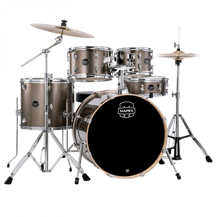Mapex Venus Series Copper Metallic Kit 22" Inc Hardware, Drum Throne and Cymbals front