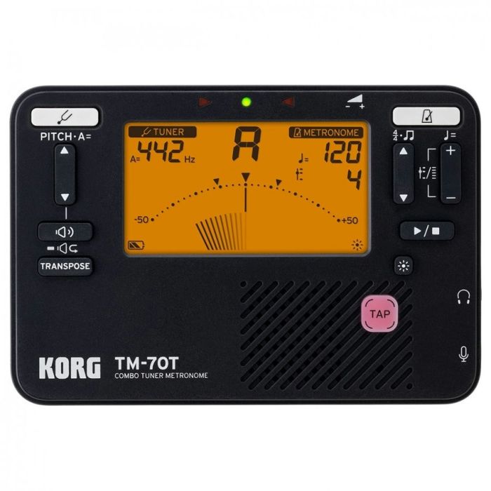 Korg TM-70C-BK Digital Tuner and Metronome - Black top