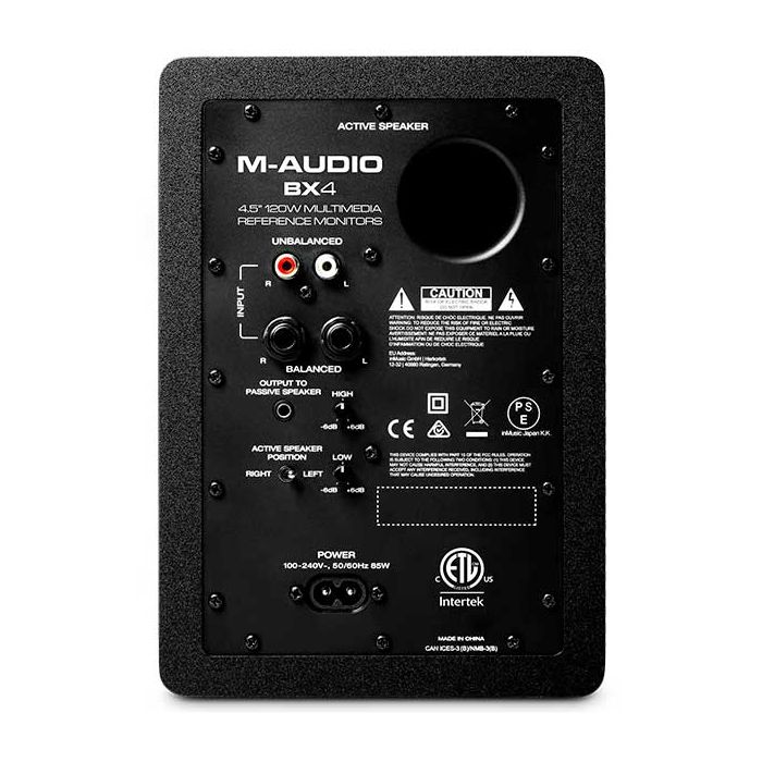 M-Audio BX4 BT Powered Studio Reference Monitor Back