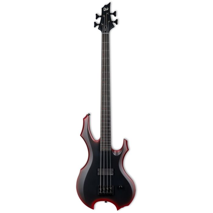 ESP LTD Fred LeClercq FL-4 Black Red Burst Satin Bass Guitar front view