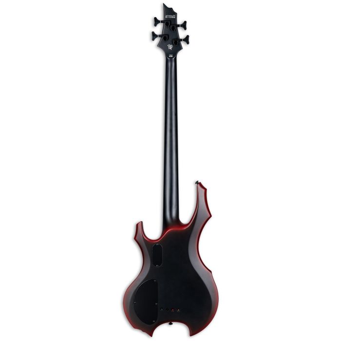 ESP LTD Fred LeClercq FL-4 Black Red Burst Satin Bass Guitar rear view