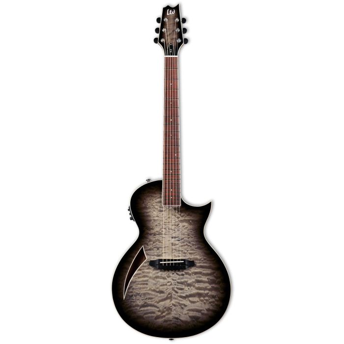ESP LTD Thinline TL-6 QM Charcoal Burst Electric Guitar front view