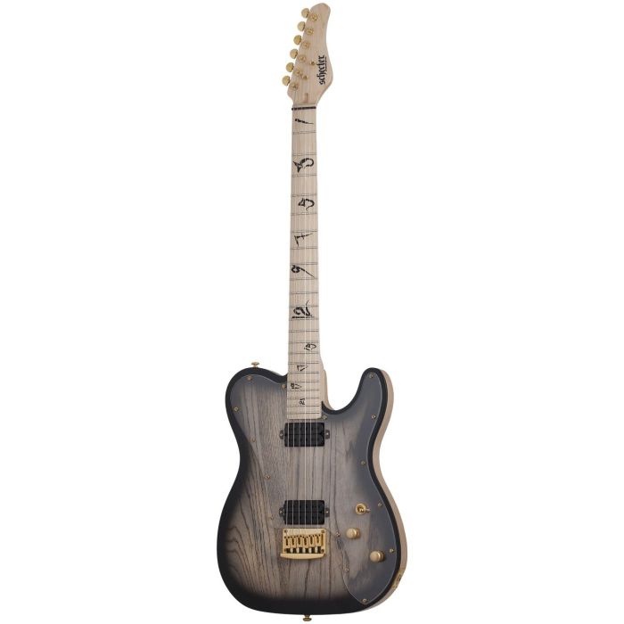 Schecter Meegs PT EX Signature Guitar, Charcoal Burst front view