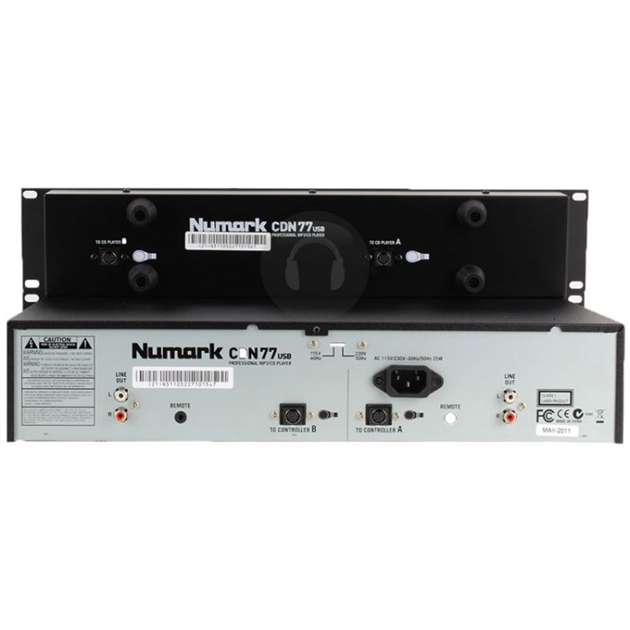 Numark CDN77USB Dual Rack-Mountable USB CD Deck Rear