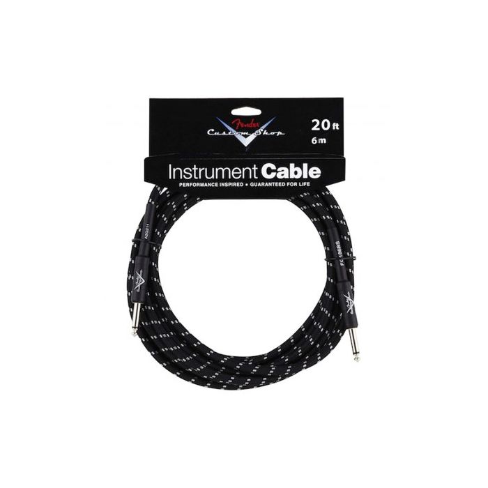Fender Custom Shop 20ft Instrument Cable - Black Tweed