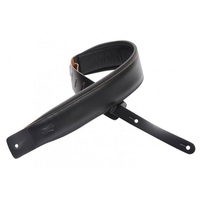 2.5 inch Leather Padded Guitar Strap Black