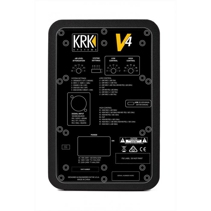 KRK V4S4 Active Studio Monitor Rear