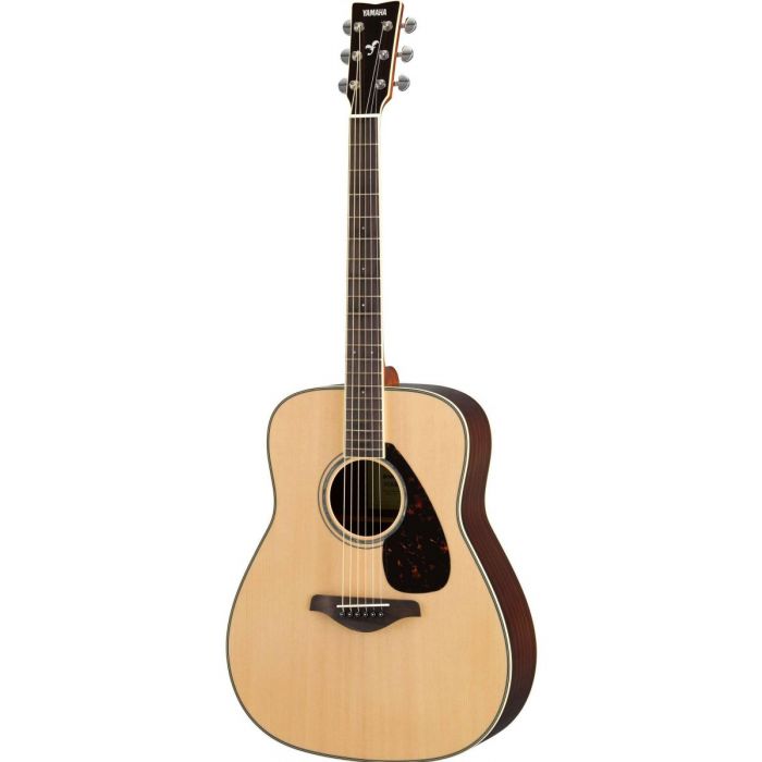 Full front view of a Yamaha FG830 Acoustic Guitar in Natural, Vintage Tint