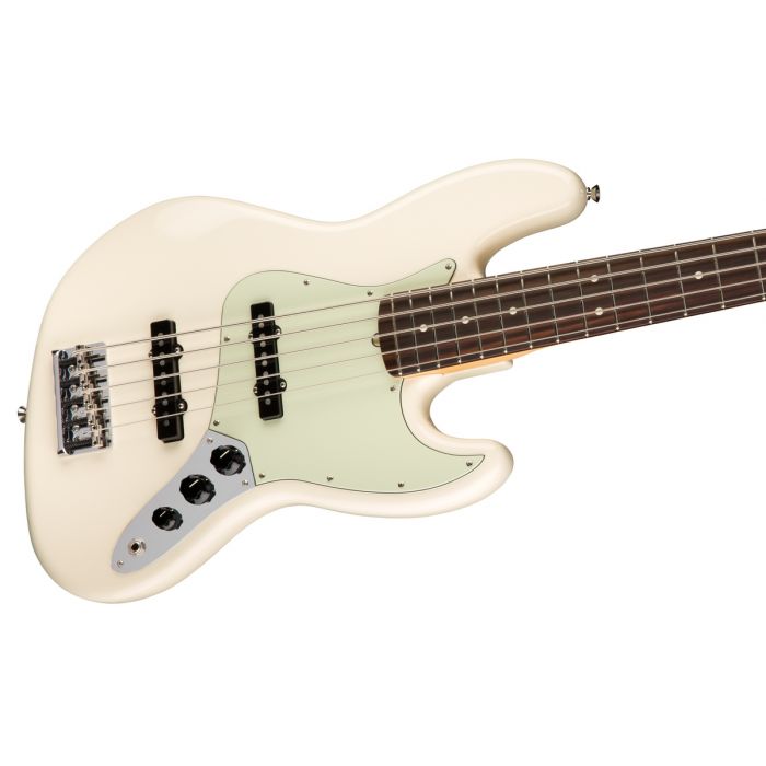 Fender American Professional Jazz Bass V RW, Olympic White Angle