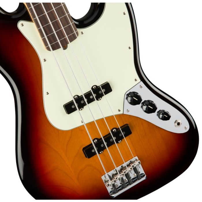Fender American Professional Jazz Bass Fretless RW, 3-Tone Sunburst Body