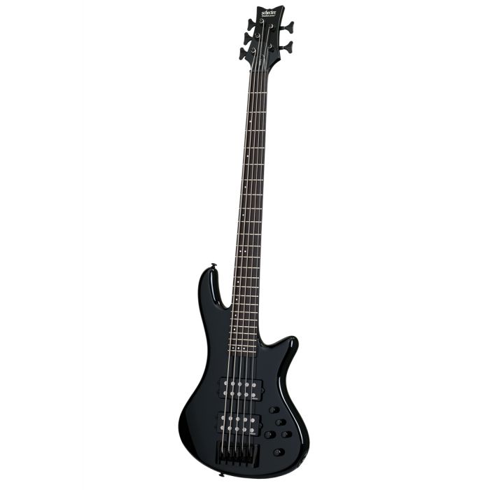 Schecter Stiletto Stage-5, 5-String Bass in Gloss Black Tilted