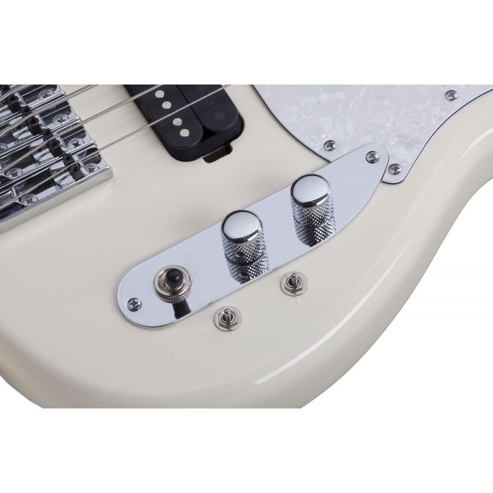 Schecter CV-5, 5 String Bass in Ivory Controls