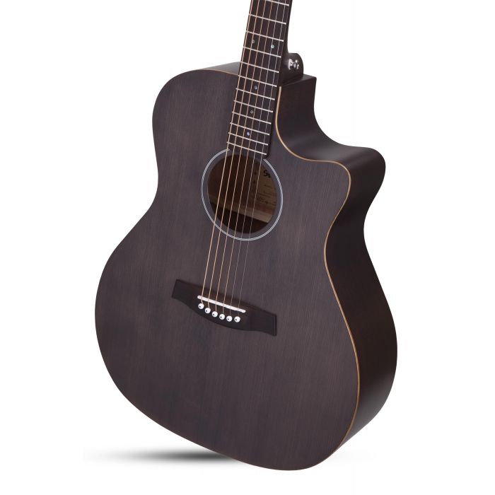 Schecter Deluxe Acoustic in Satin See Thru Black Body
