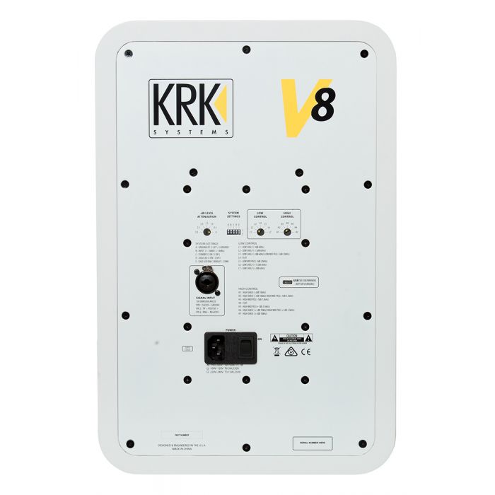 KRK Series 4 V8 Active Studio Monitor White Noise Rear