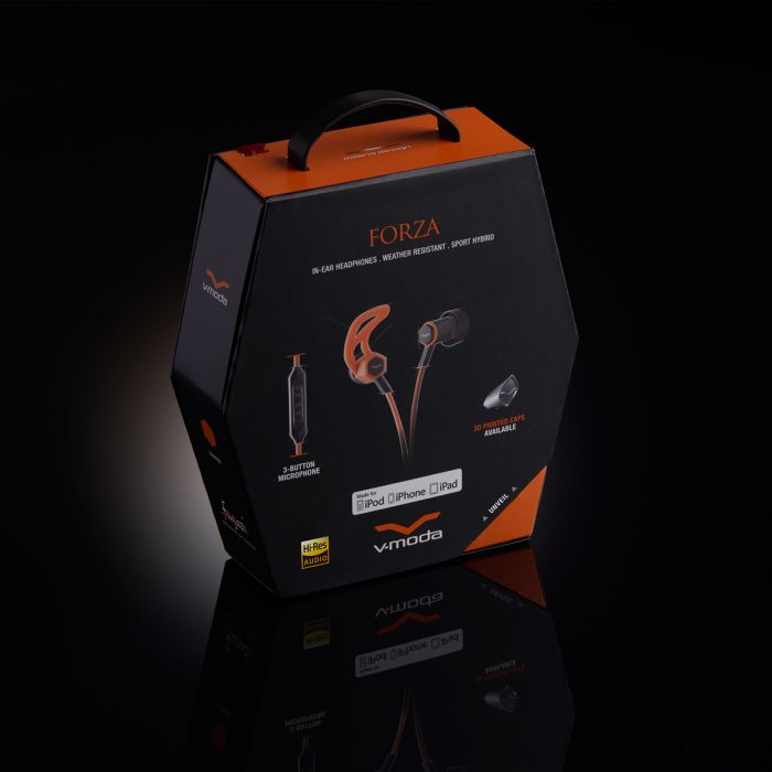 V-MODA Forza In-Ear Sports Headphones - Orange Packaging