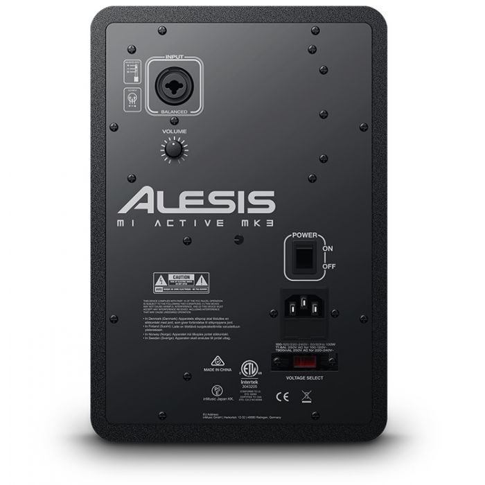 Rear of Alesis M1 Active MK3 Studio Monitor