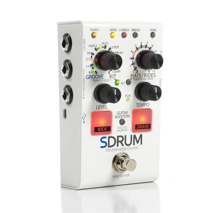 Digitech SDRUM Strummable Drums Pedal side angle