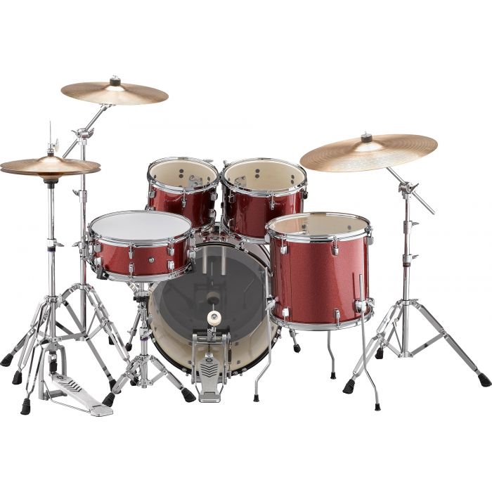 Yamaha Rydeen 20" Drum Kit with Hardware and Cymbals in Burgundy Sparkle Back