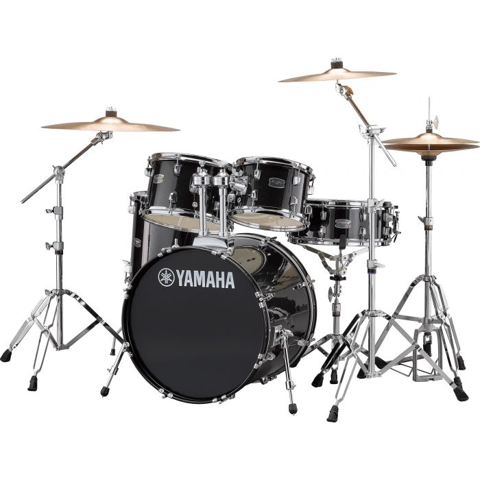 Yamaha Rydeen 20" Drum Kit with Hardware and Cymbals in Black Sparkle Angle