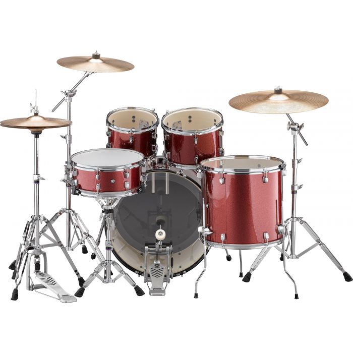 Yamaha Rydeen 22" Drum Kit with Hardware and Cymbals in Burgundy Sparkle Back