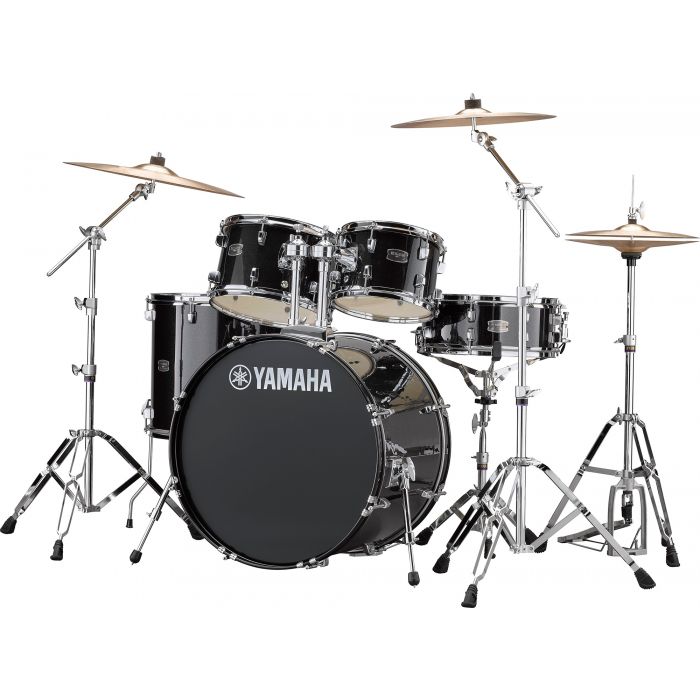 Yamaha Rydeen 22" Drum Kit with Hardware and Cymbals in Black Sparkle Angle