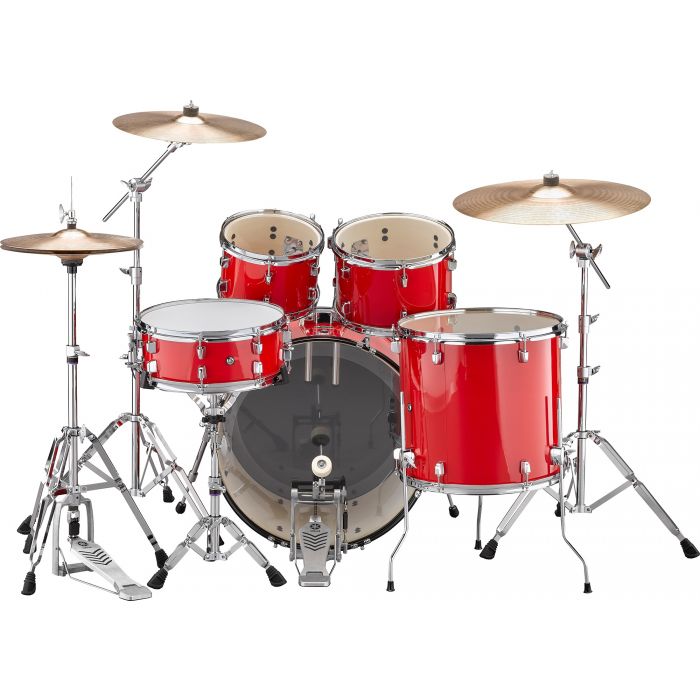Yamaha Rydeen 22" Drum Kit with Hardware and Cymbals in Hot Red Back