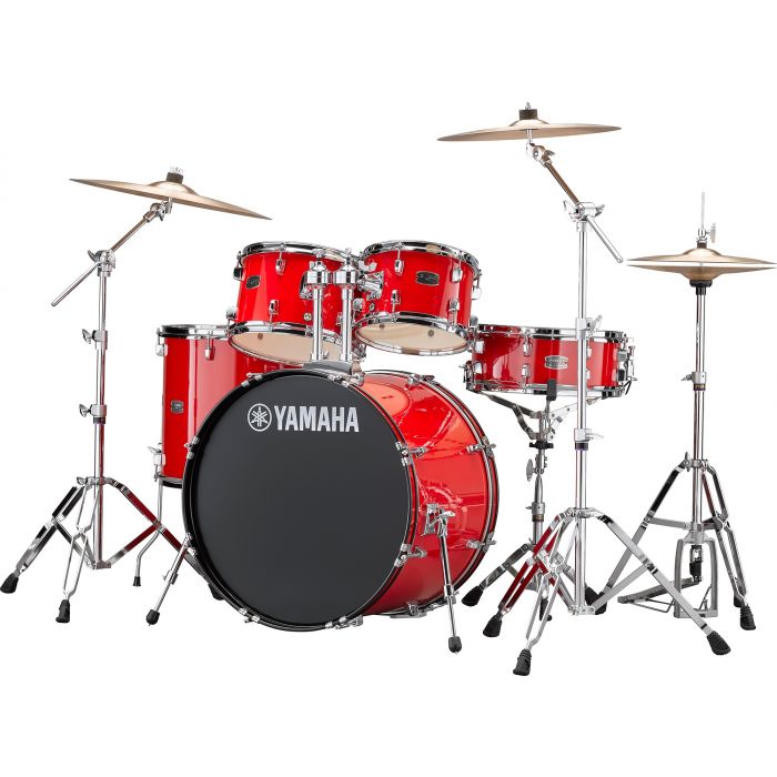 Yamaha Rydeen 22" Drum Kit with Hardware and Cymbals in Hot Red Angle