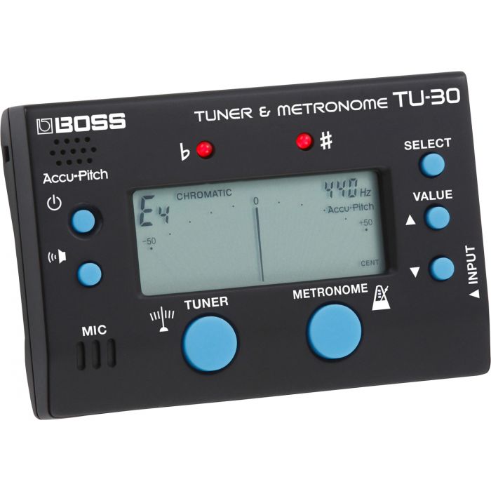 Boss TU30 Metronome and Tuner Angle