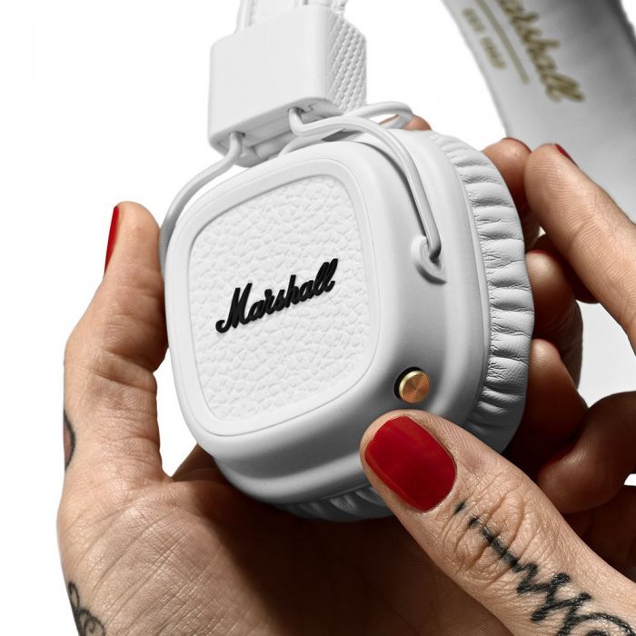 Marshall Major II Bluetooth Wireless Headphones White Control
