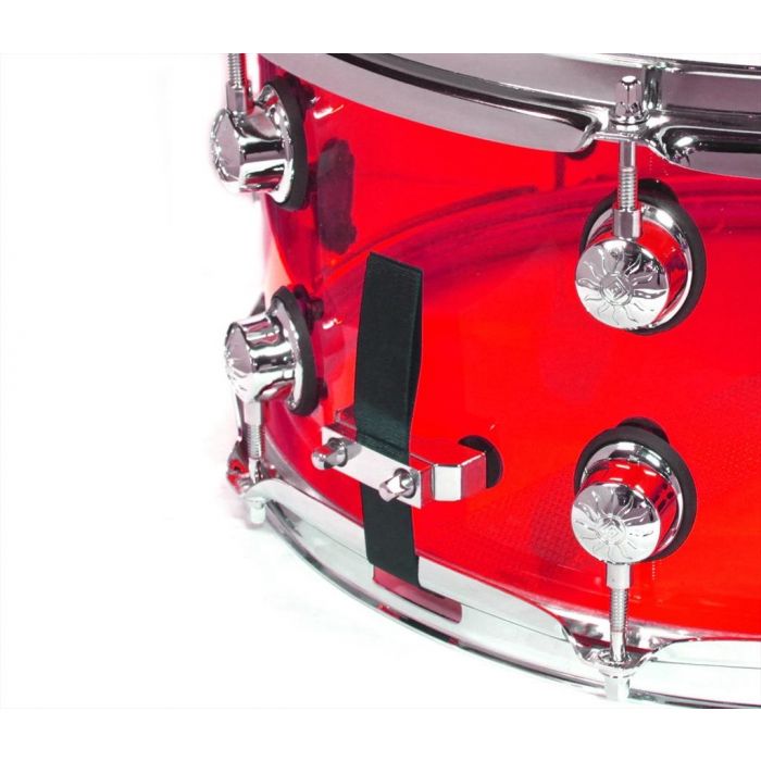 Natal Arcadia Acrylic Red 14" x 6.5" Snare Drum Butt Plate Close Up