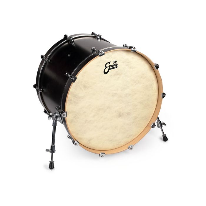 Evans '56 Calftone Bass Drum Head 18 Inch On Bass Drum At An Angle