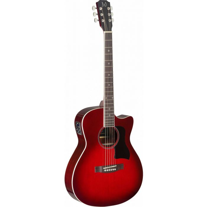 JN Guitars Bessie Electro-Acoustic Guitar Transparent Red Burst