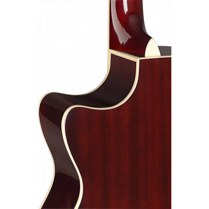 JN Guitars Bessie Electro-Acoustic Guitar Transparent Red Burst Cutaway