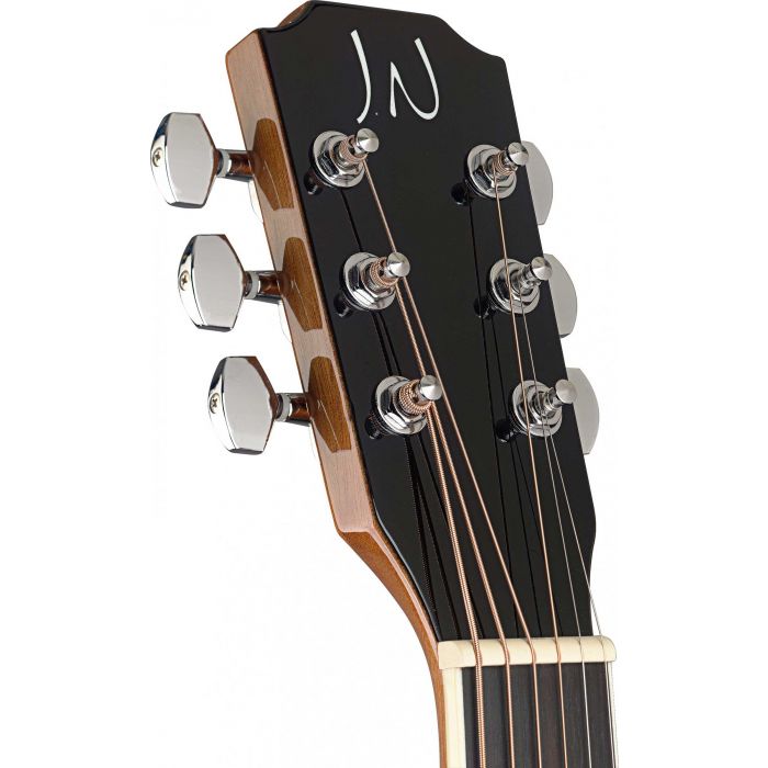 JN Guitars Bessie Electro-Acoustic Guitar Dark Cherry Burst Headstock