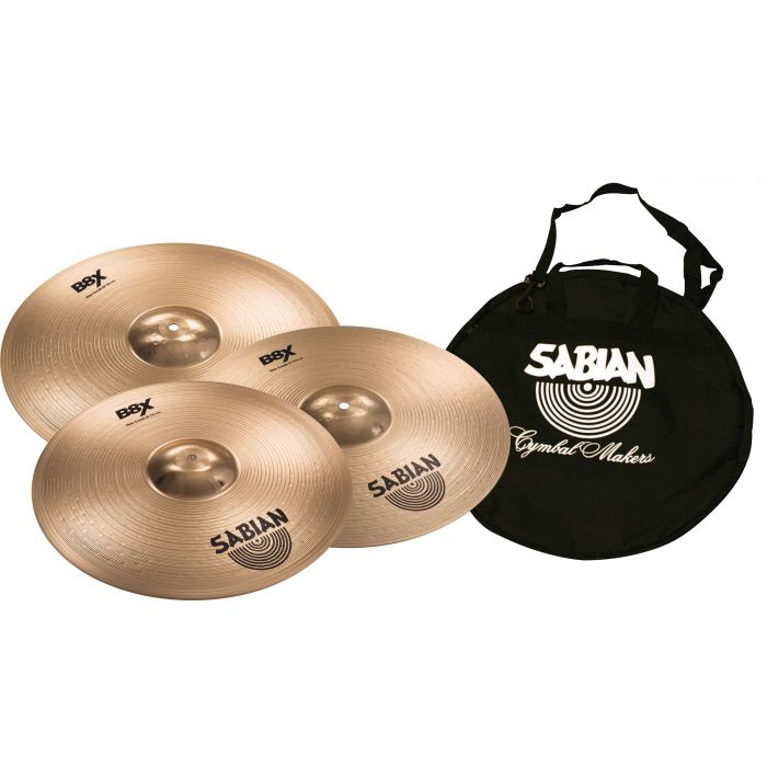 Sabian B8X 16", 17" & 18" Thin Crash Value Bundle with Free Cymbal Bag