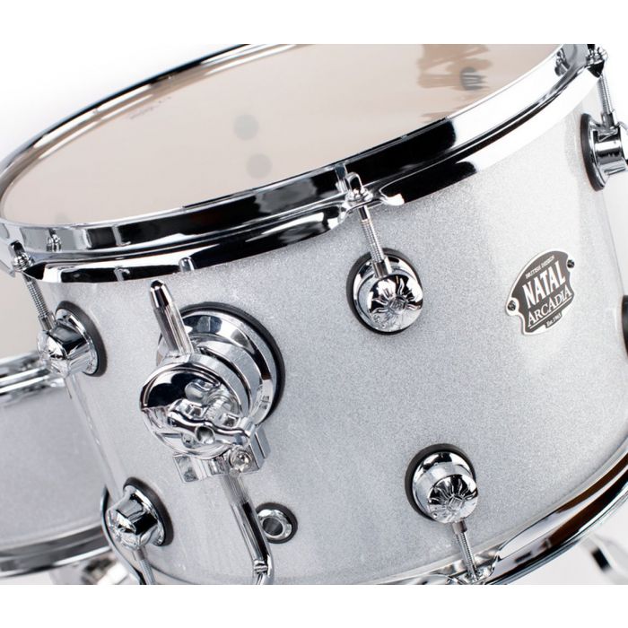 Natal Arcadia Poplar 20 Fusion Drum Kit, White Sparkle Tom
